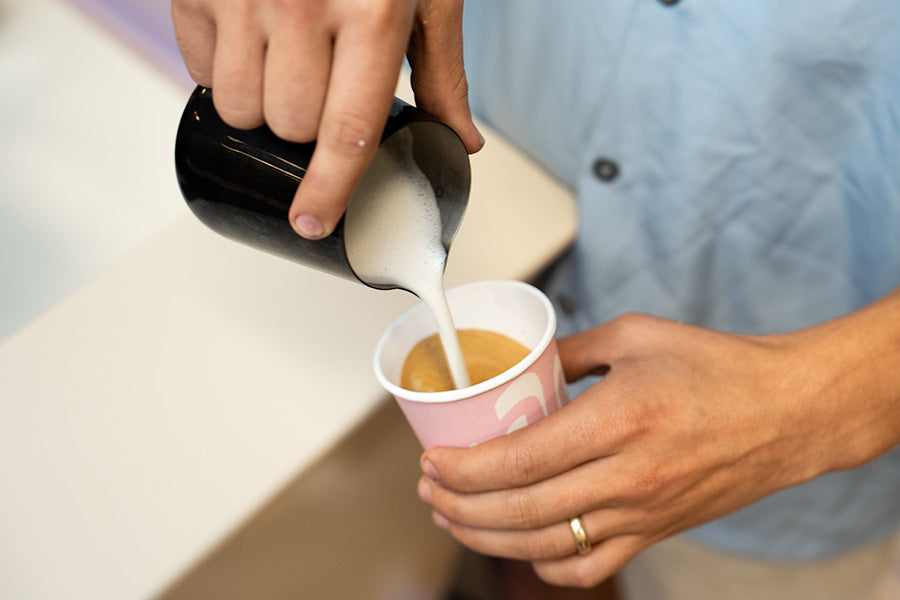 Coffee cart catering at a wedding