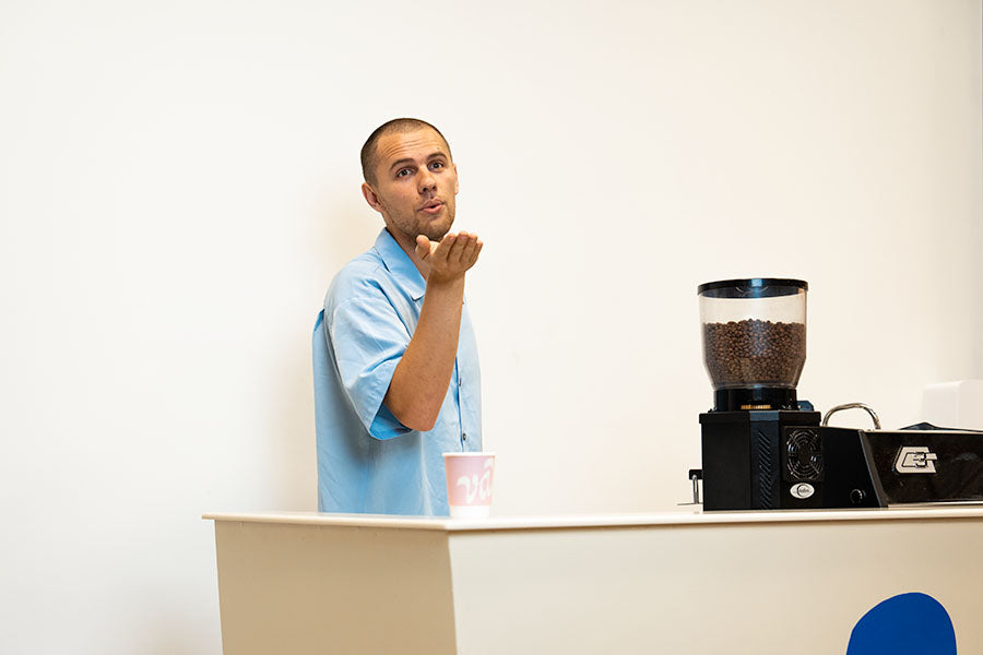 Coffee cart catering at a wedding